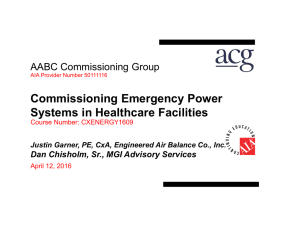 Commissioning Emergency Power Systems in Healthcare Facilities