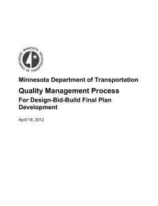 Quality Management Process - Minnesota Department of