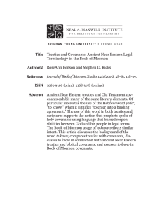 Treaties and Covenants: Ancient Near Eastern Legal Terminology in