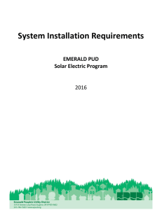 Emerald Solar Electric System Installation Requirements