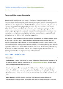 Personal Dimming Controls