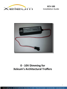 0 -‐ 10V Dimming for Xeleum`s Architectural Troffers
