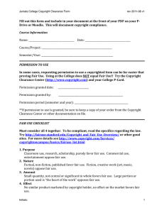 Copyright Clearance Form 2011