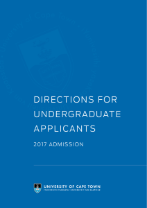 Directions for Undergraduate Applicants