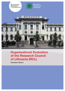 Organisational Evaluation of the Research Council of Lithuania (RCL)