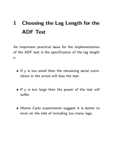 1 Choosing the Lag Length for the ADF Test