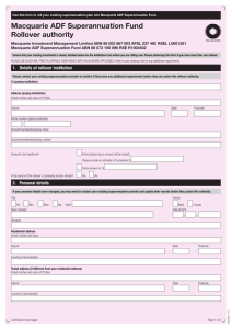 ADF Rollover/ authority form