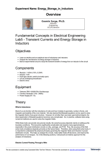 Transient Currents and Energy Storage in Inductors