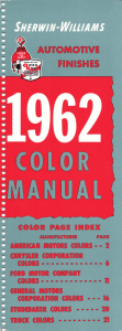 1962 Domestic Color Manual - Sherwin
