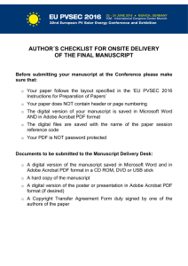 AUTHOR´S CHECKLIST FOR ONSITE DELIVERY OF THE FINAL