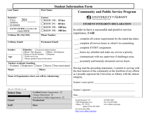 Community and Public Service Program Student Information Form