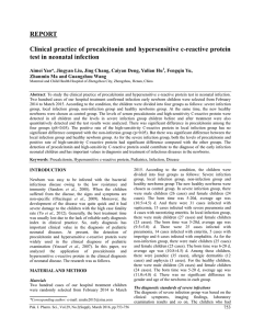REPORT Clinical practice of procalcitonin and hypersensitive c