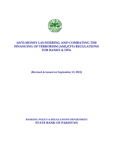 Anti-Money Laundering - State Bank of Pakistan