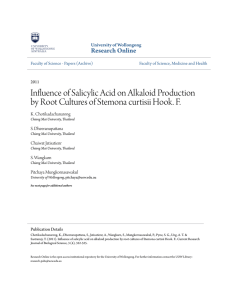 Influence of Salicylic Acid on Alkaloid Production