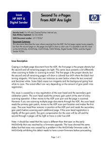 ADF second page light