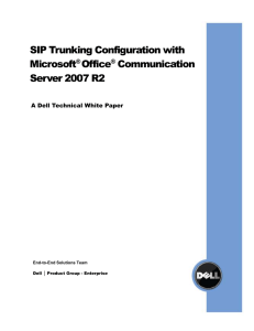 SIP Trunking Configuration with Microsoft® Office
