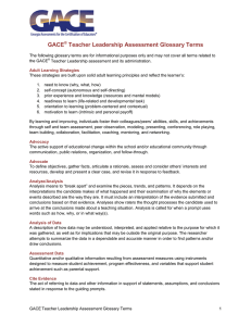 the Glossary for the GACE Teacher Leadership assessment