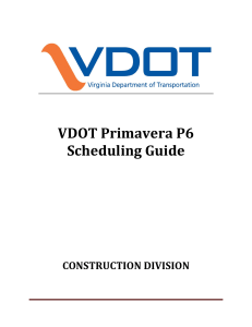 VDOT Primavera P6 Scheduling Guide
