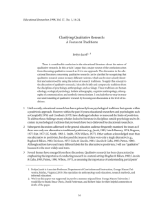 Clarifying Qualitative Research - Indiana University Bloomington
