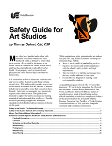 Safety Guide for Art Studios
