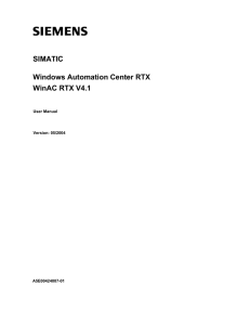 SIMATIC Windows Automation Center RTX WinAC RTX