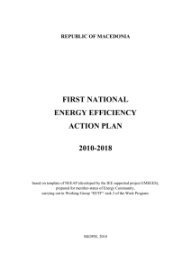 FIRST NATIONAL ENERGY EFFICIENCY ACTION PLAN 2010-2018