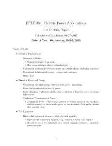 EELE 354: Electric Power Applications