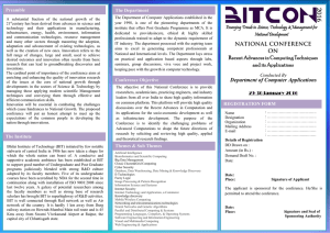 NATIONAL CONFERENCE ON Recent Advances in Computing