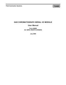 GAS CHROMATOGRAPH SERIAL I/O MODULE User Manual
