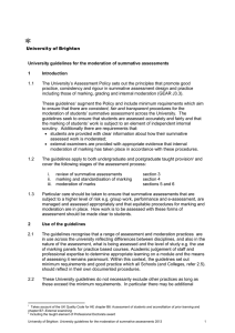University guidelines for the moderation of summative assessments