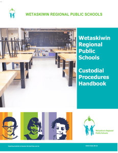 Wetaskiwin Regional Public Schools Custodial Procedures Handbook