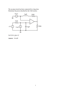 1 The op amp circuit has been connected for a long time. Determine