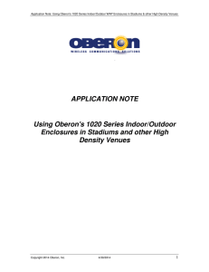 APPLICATION NOTE Using Oberon`s 1020 Series Indoor/Outdoor