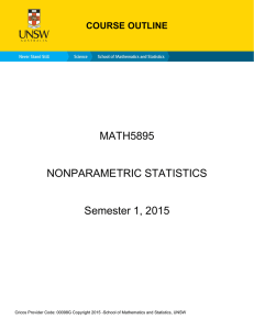 MATH5895 NONPARAMETRIC STATISTICS Semester 1, 2015