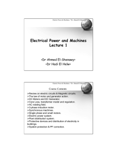 Electrical Power and Machines Lecture 1