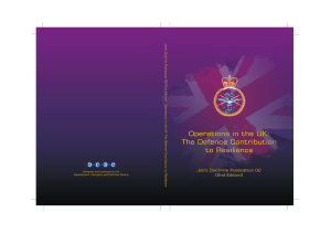 Operations in the UK: The Defence Contribution to Resilience