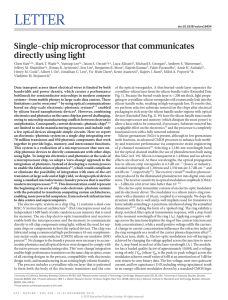Single-chip microprocessor that communicates directly using light