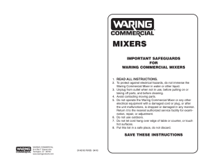 DMC90 Wall-Mount Drink Mixer Instruction Manual