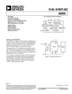 10-Bit, 40 MSPS ADC AD9050 - RS Components International