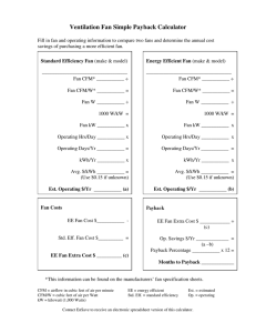 Ventilation Fan Simple Payback Calculator