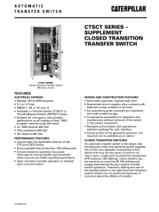 ctsct series – supplement closed transition transfer switch