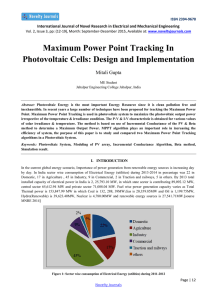 Maximum Power Point Tracking In Photovoltaic