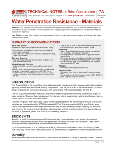 Water Penetration Resistance - Materials