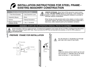 InstallatIon InstructIons for steel frame - exIstIng masonry