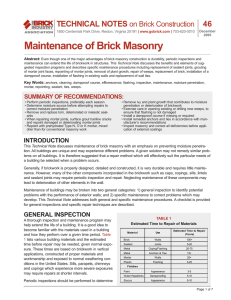 Technical Note 46 on Maintenance of Brick Masonry