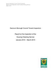 Dacorum Borough Council Tenant Inspectors Report on the