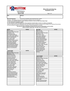 Move-Out and Cleaning Inspection Form
