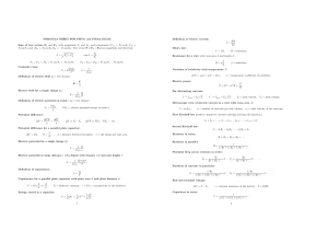 FORMULA SHEET FOR PHYS. 215 FINAL EXAM Sum of two