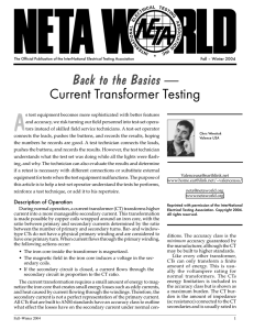 Back to the Basics — Current Transformer Testing