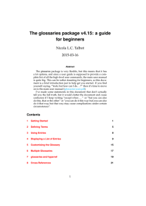 The glossaries package: a guide for beginners